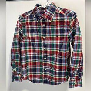 Ralph Lauren Boys Size 5 Plaid Shirt - Red, Green, Blue, Yellow